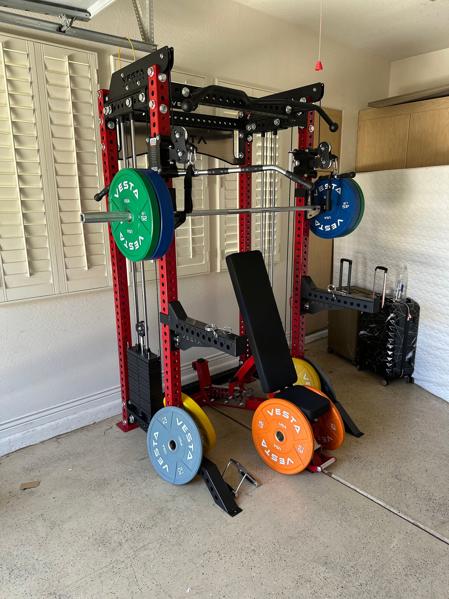 Pro Series 2-1 Bundle w/4 Cable Attachments | 7ft Barbell | 260lb Bumpers | AB3000