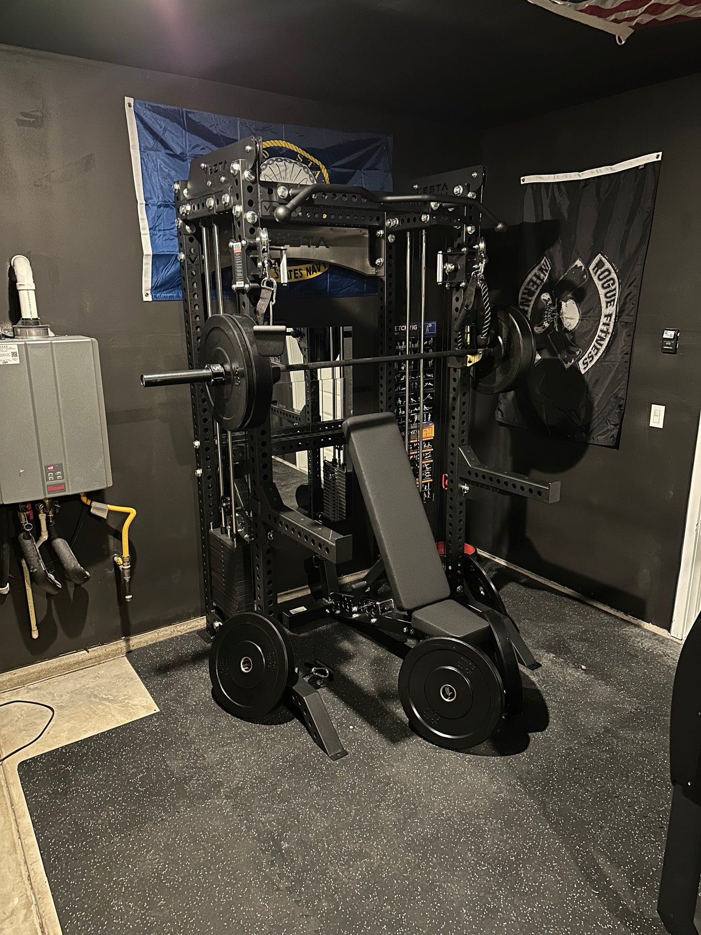 Pro Series 2-1 Bundle w/4 Cable Attachments | 7ft Barbell | 260lb Bumpers | AB3000