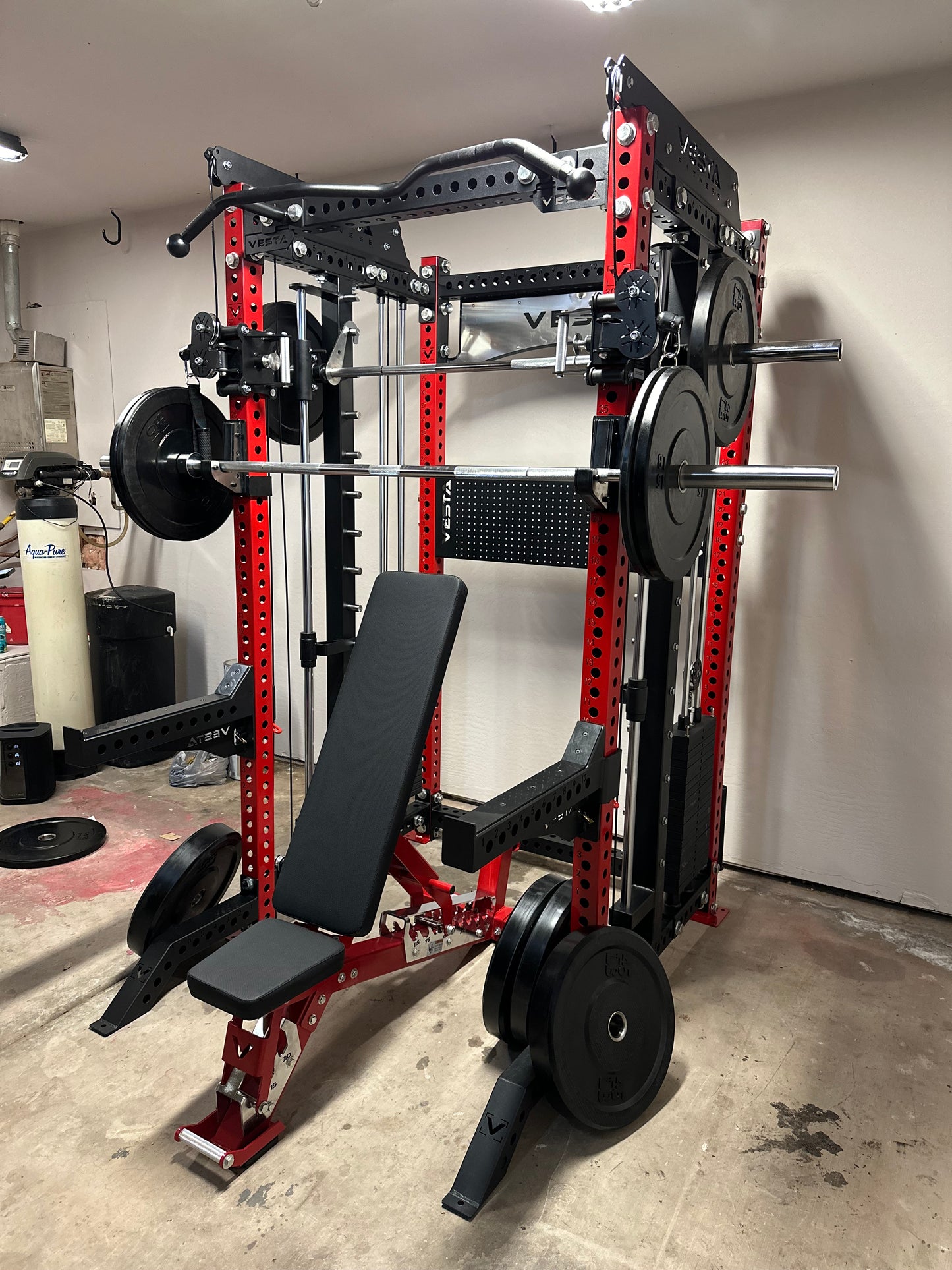 PRO SERIES Ultimate 3-1 Half Rack Functional Trainer w/Smith Machine Bar Bundle | 7ft barbell | AB3000 | 260lb bumpers