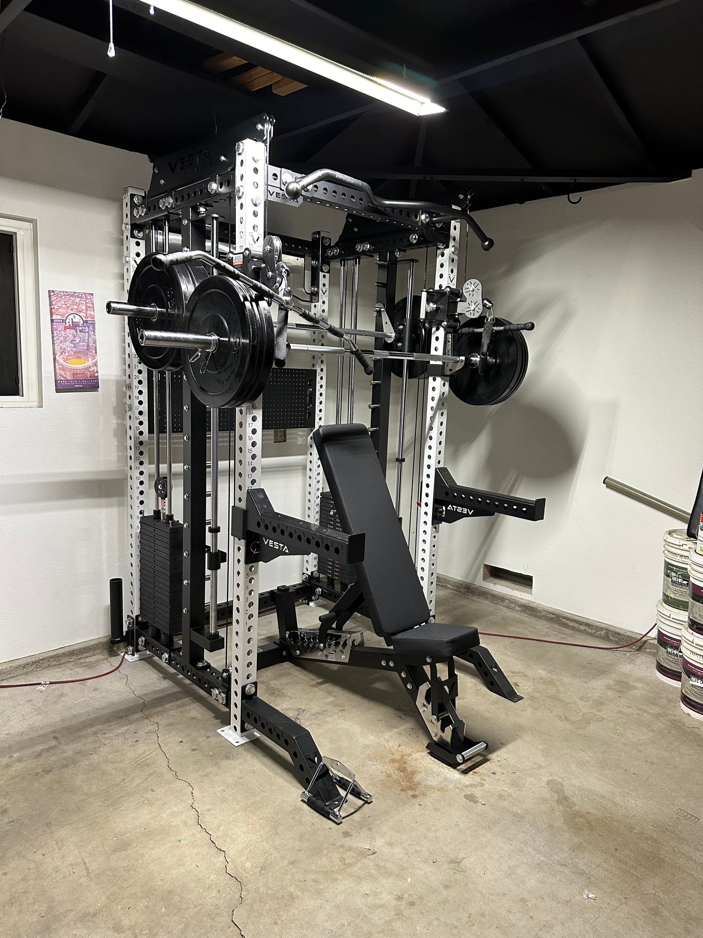PRO SERIES Ultimate 3-1 Half Rack Functional Trainer w/Smith Machine Bar Bundle | 7ft barbell | AB3000 | 260lb bumpers