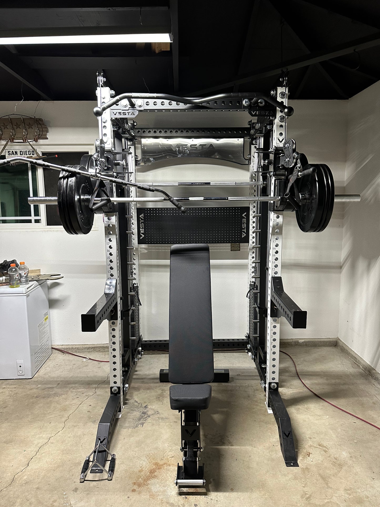 PRO SERIES Ultimate 3-1 Half Rack Functional Trainer w/Smith Machine Bar Bundle | 7ft barbell | AB3000 | 260lb bumpers