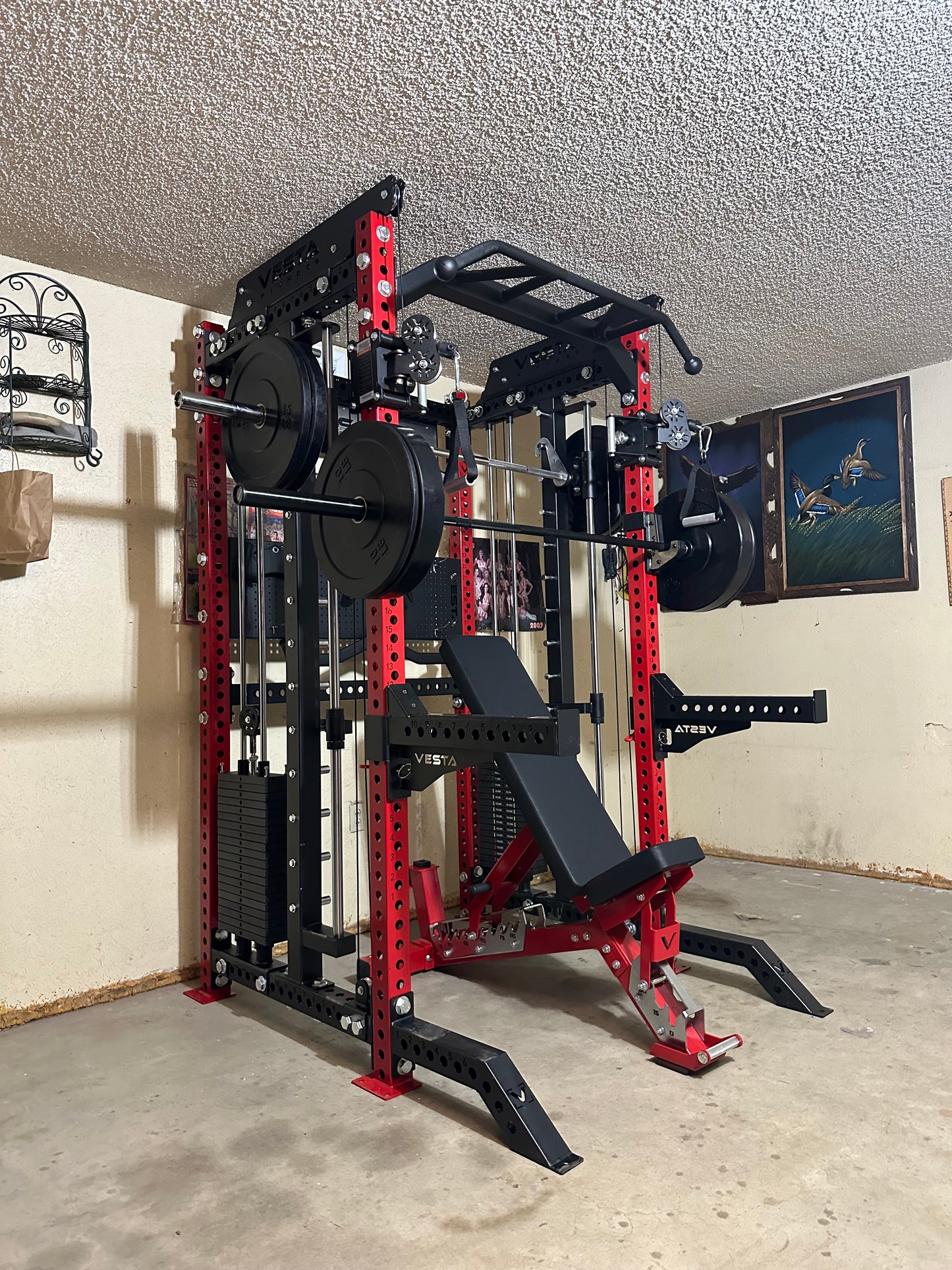 PRO SERIES Ultimate 3-1 Half Rack Functional Trainer w/Smith Machine Bar Bundle | 7ft barbell | AB3000 | 260lb bumpers