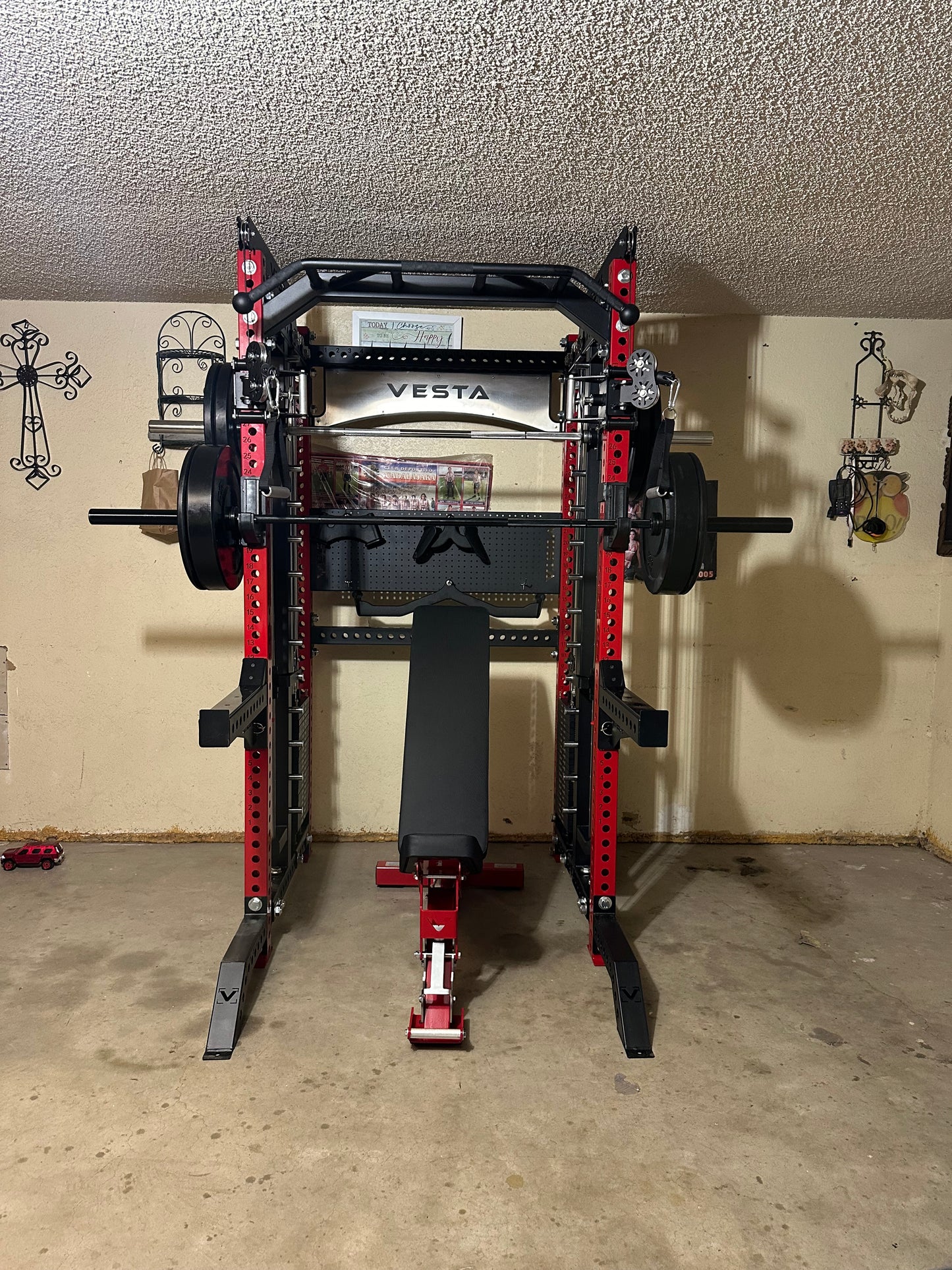 PRO SERIES Ultimate 3-1 Half Rack Functional Trainer w/Smith Machine Bar Bundle | 7ft barbell | AB3000 | 260lb bumpers