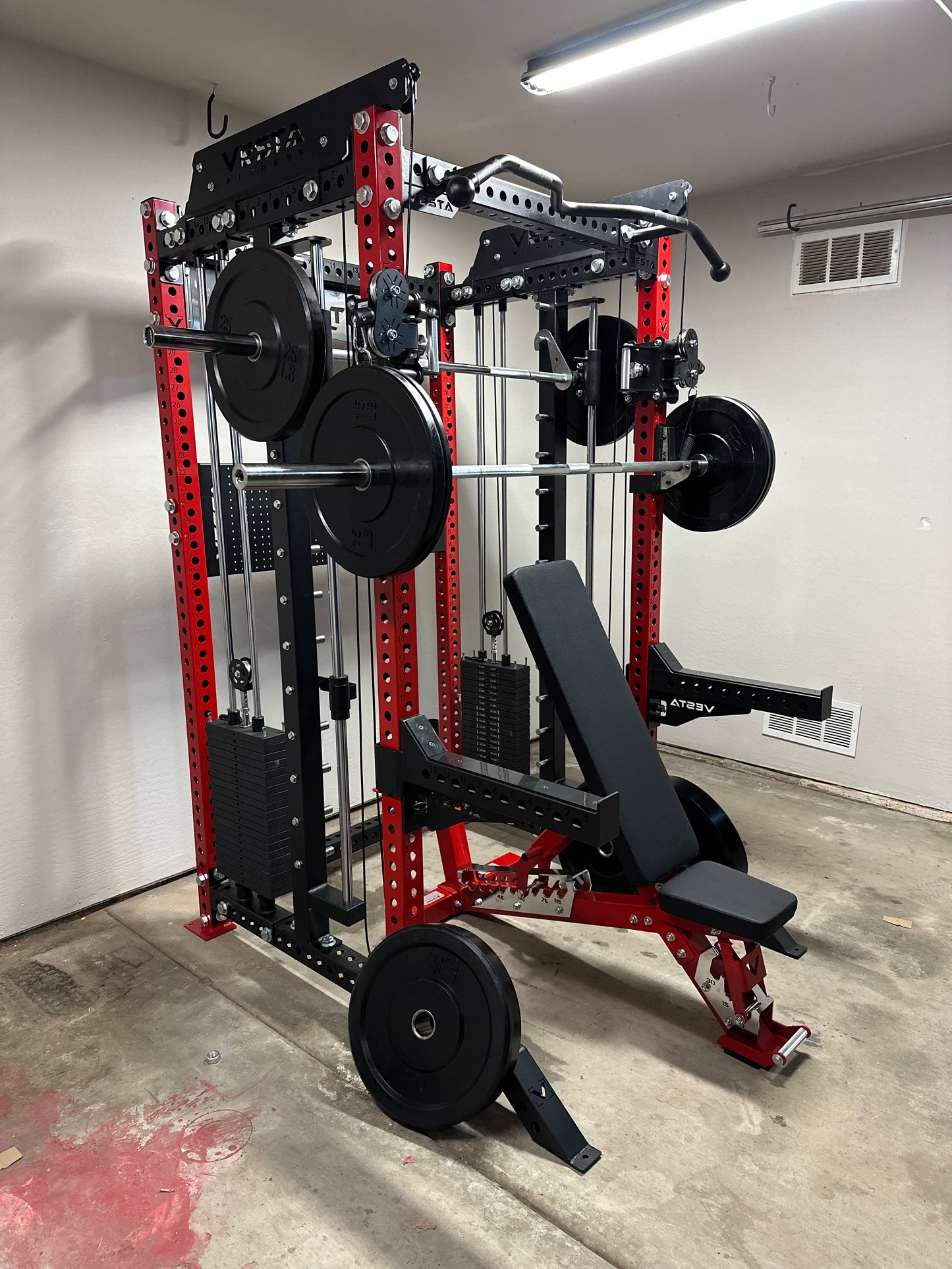 PRO SERIES Ultimate 3-1 Half Rack Functional Trainer w/Smith Machine Bar Bundle | 7ft barbell | AB3000 | 260lb bumpers