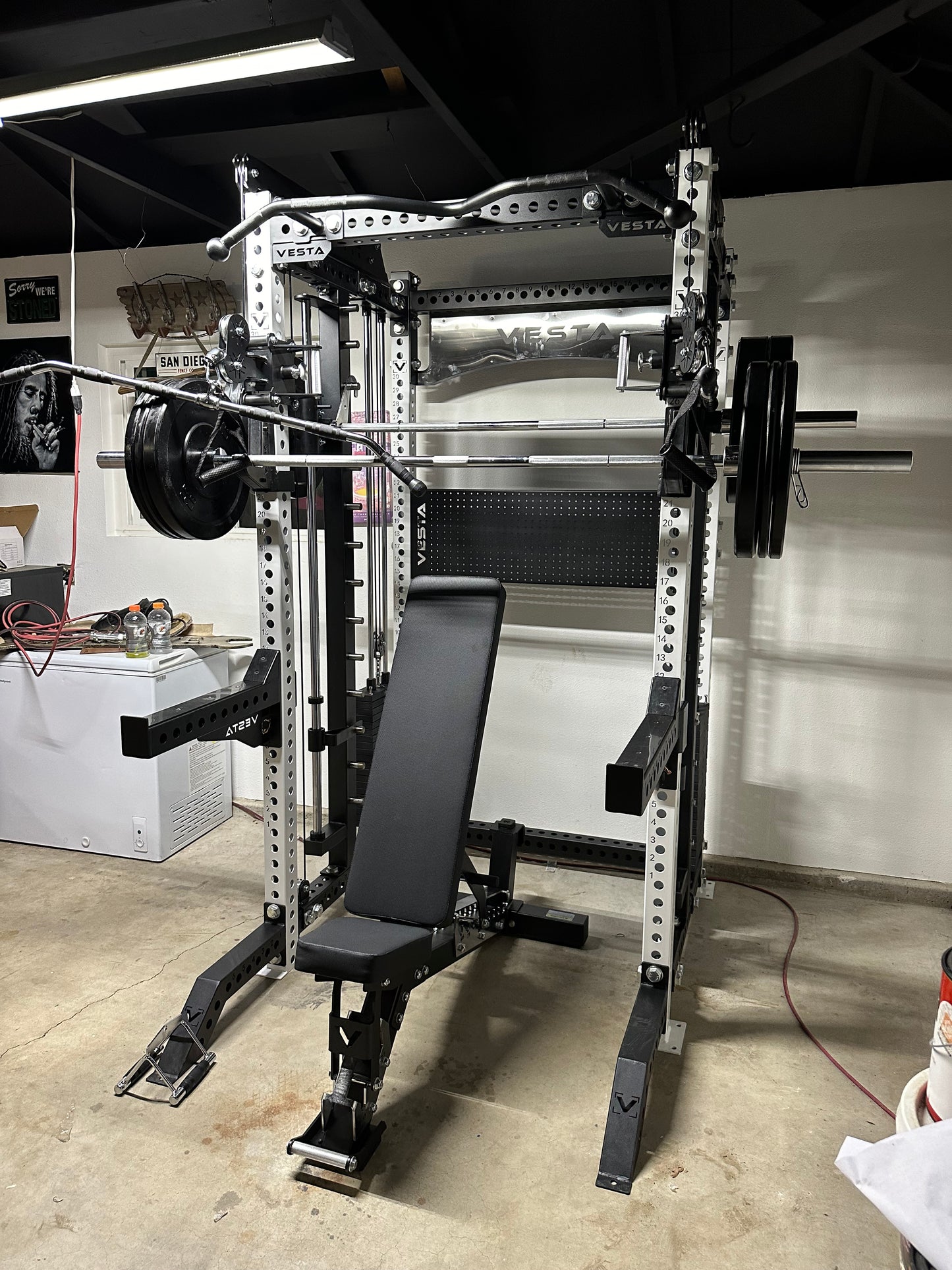 PRO SERIES Ultimate 3-1 Half Rack Functional Trainer w/Smith Machine Bar Bundle | 7ft barbell | AB3000 | 260lb bumpers