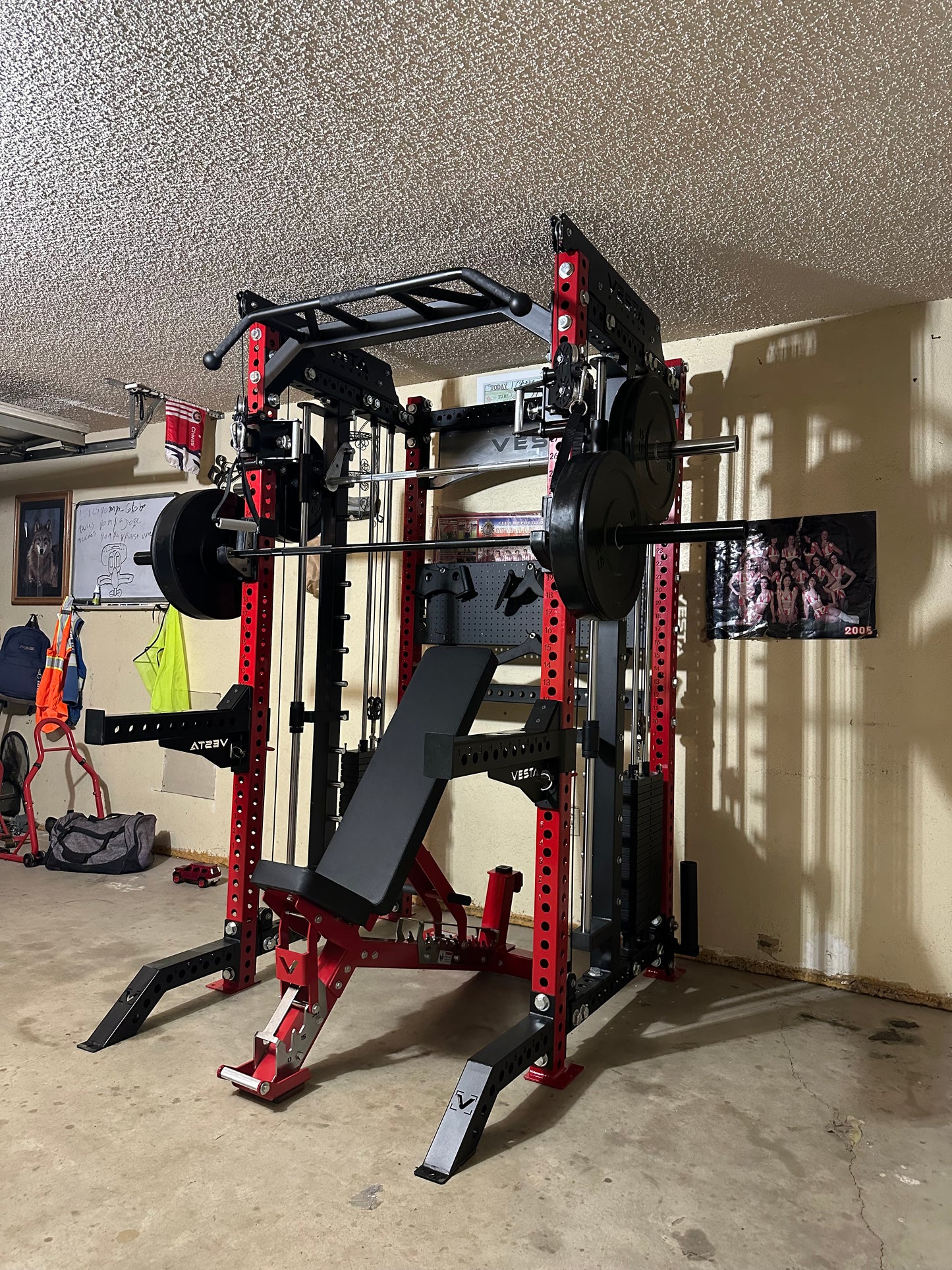 PRO SERIES Ultimate 3-1 Half Rack Functional Trainer w/Smith Machine Bar Bundle | 7ft barbell | AB3000 | 260lb bumpers