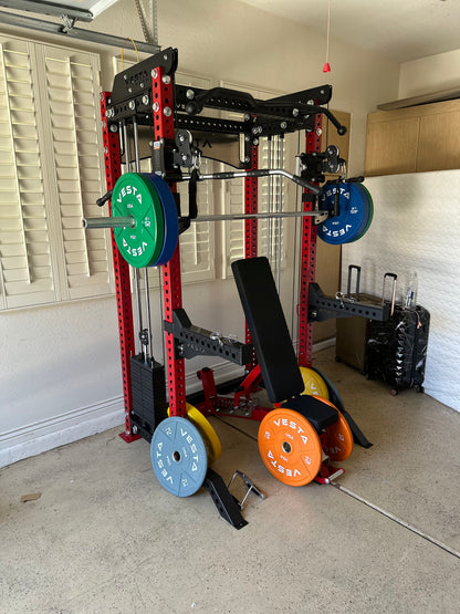 Pro Series 2-1 Bundle w/4 Cable Attachments | 7ft Barbell | 260lb Bumpers | AB3000