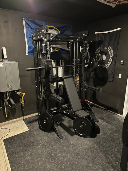 Pro Series 2-1 Bundle w/4 Cable Attachments | 7ft Barbell | 260lb Bumpers | AB3000