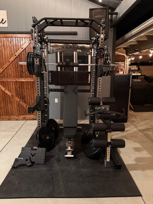 PRO SERIES Ultimate 3-1 Monster Bundle Functional Trainer w/Smith Machine Bar Bundle | 260lb Bumpers | 7ft Barbell | AB3000