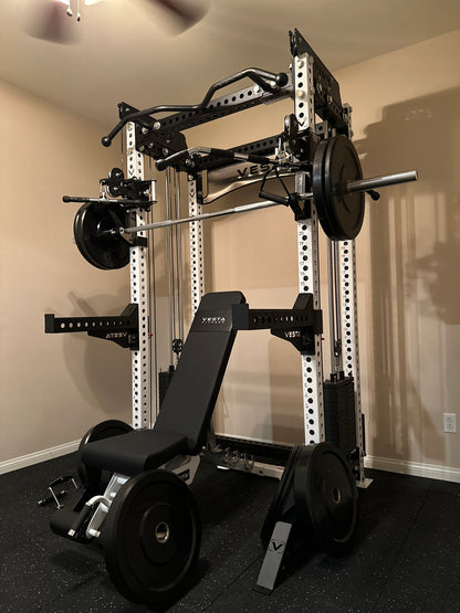 Pro Series 2-1 Bundle w/4 Cable Attachments | 7ft Barbell | 260lb Bumpers | AB3000