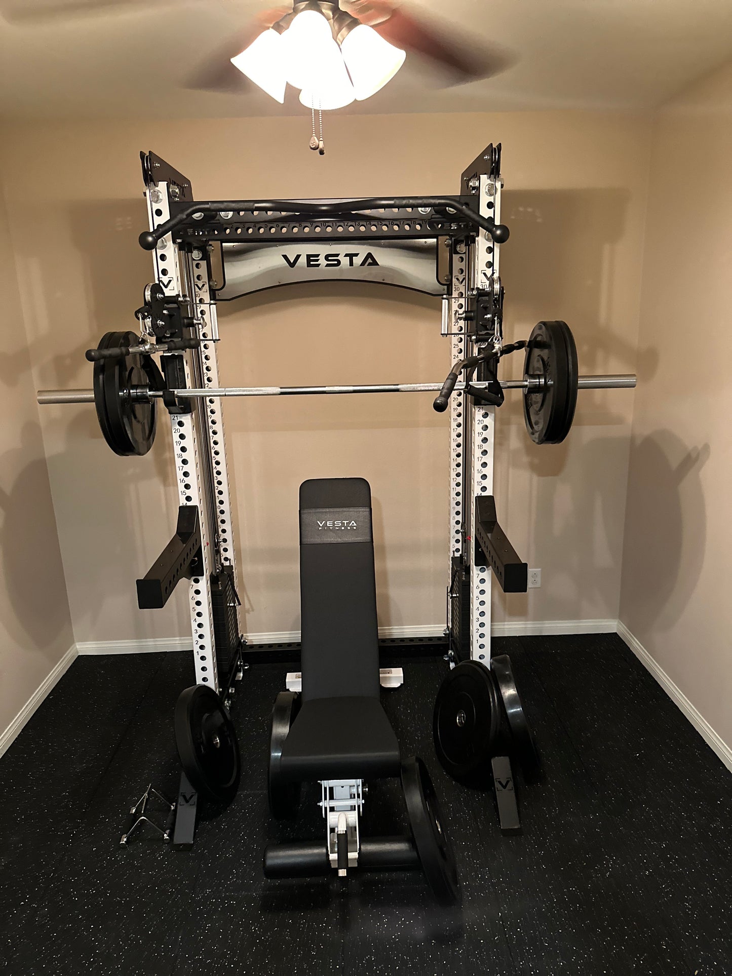 Pro Series 2-1 Bundle w/4 Cable Attachments | 7ft Barbell | 260lb Bumpers | AB3000