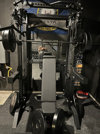 Pro Series 2-1 Bundle w/4 Cable Attachments | 7ft Barbell | 260lb Bumpers | AB3000