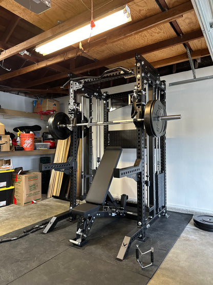 PRO SERIES Ultimate 3-1 Half Rack Functional Trainer w/Smith Machine Bar Bundle | 7ft barbell | AB3000 | 260lb bumpers