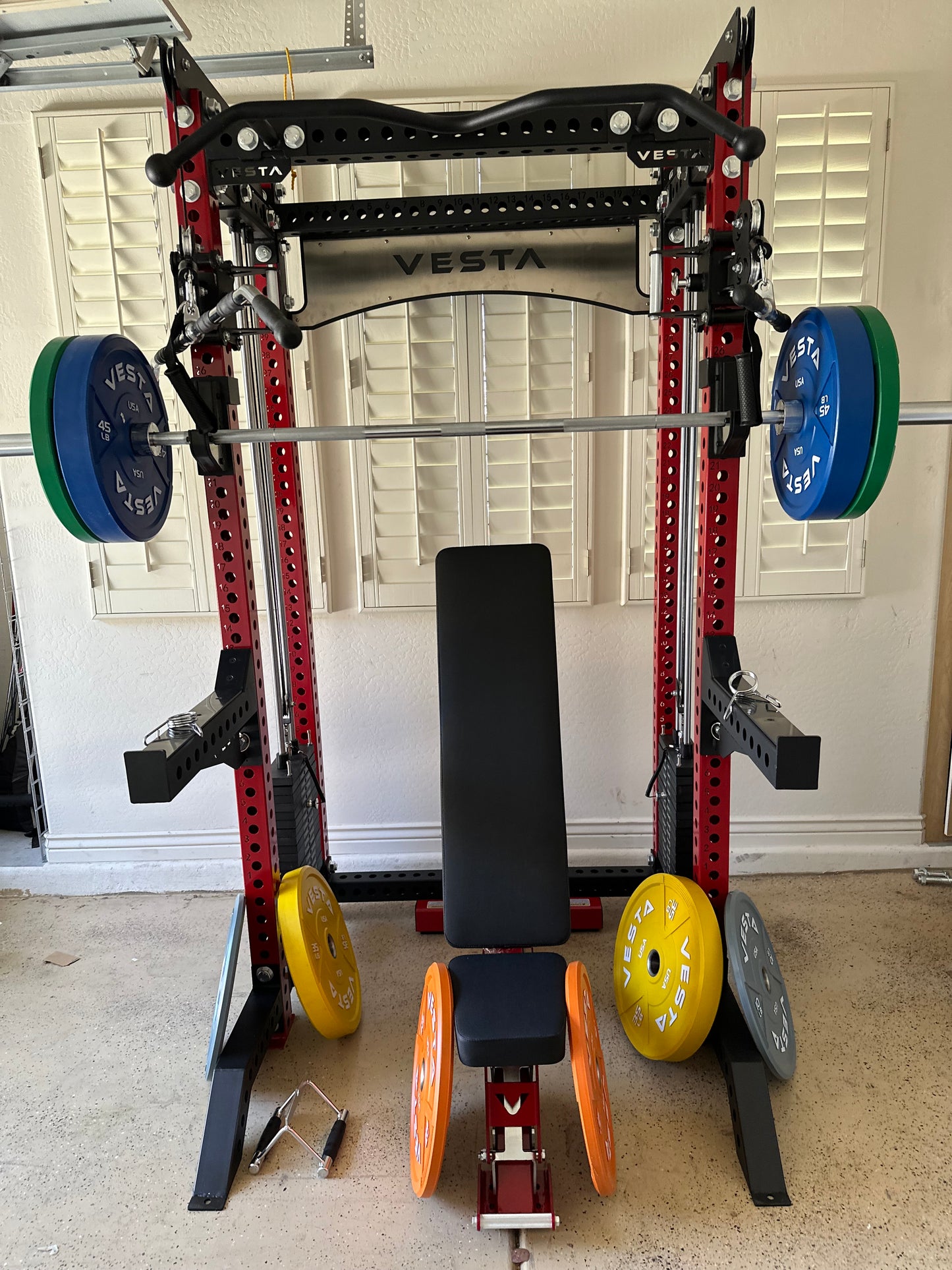 Pro Series 2-1 Bundle w/4 Cable Attachments | 7ft Barbell | 260lb Bumpers | AB3000