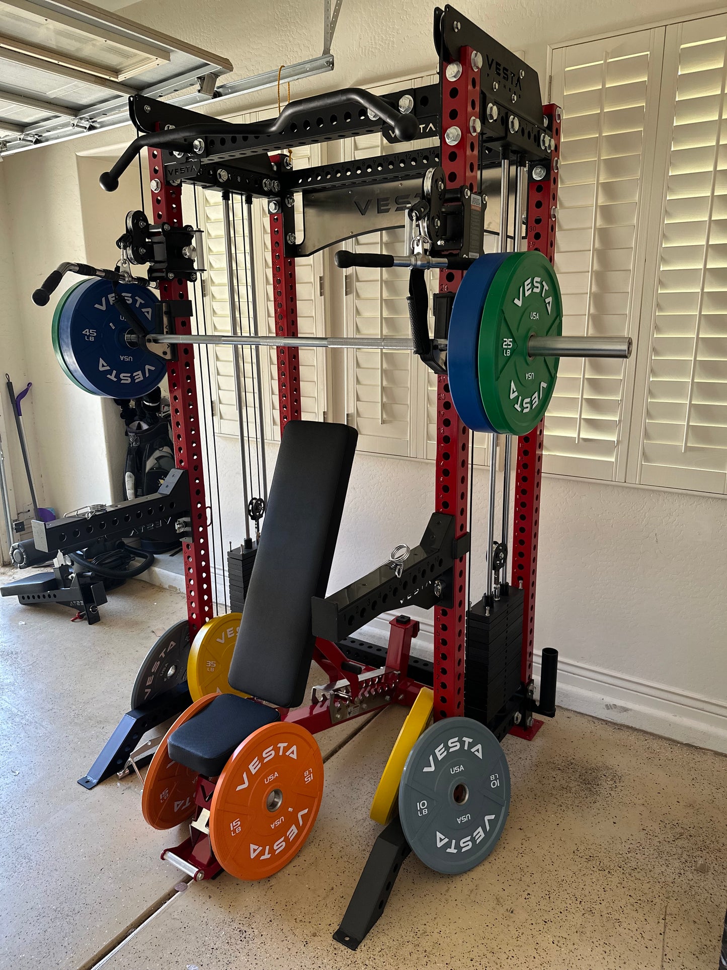 Pro Series 2-1 Bundle w/4 Cable Attachments | 7ft Barbell | 260lb Bumpers | AB3000