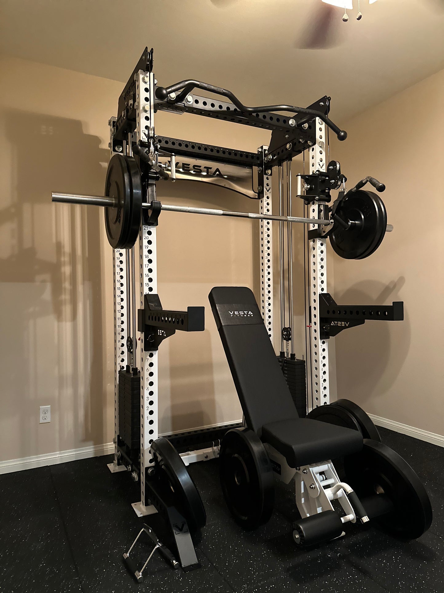 Pro Series 2-1 Bundle w/4 Cable Attachments | 7ft Barbell | 260lb Bumpers | AB3000