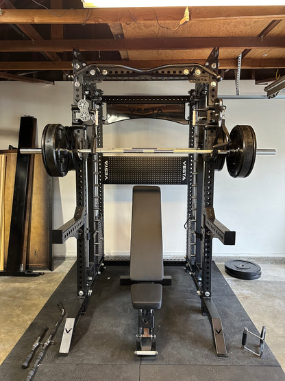 PRO SERIES Ultimate 3-1 Half Rack Functional Trainer w/Smith Machine Bar Bundle | 7ft barbell | AB3000 | 260lb bumpers