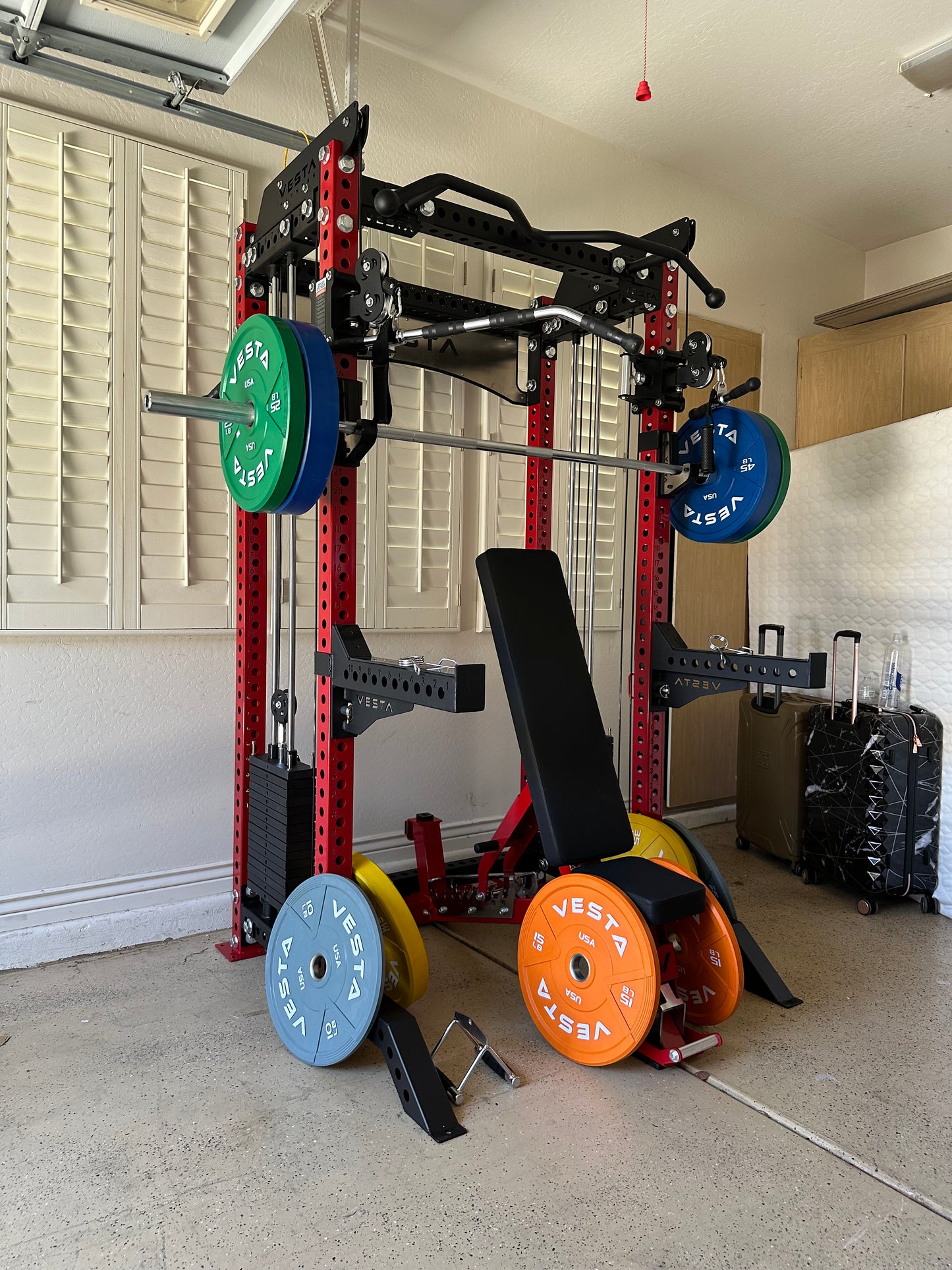 Pro Series 2-1 Bundle w/4 Cable Attachments | 7ft Barbell | 260lb Bumpers | AB3000