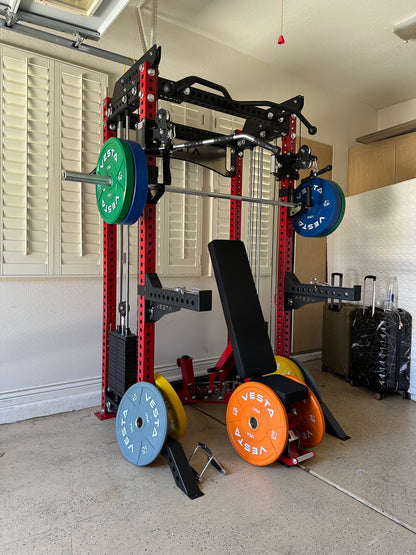 Pro Series 2-1 Bundle w/4 Cable Attachments | 7ft Barbell | 260lb Bumpers | AB3000